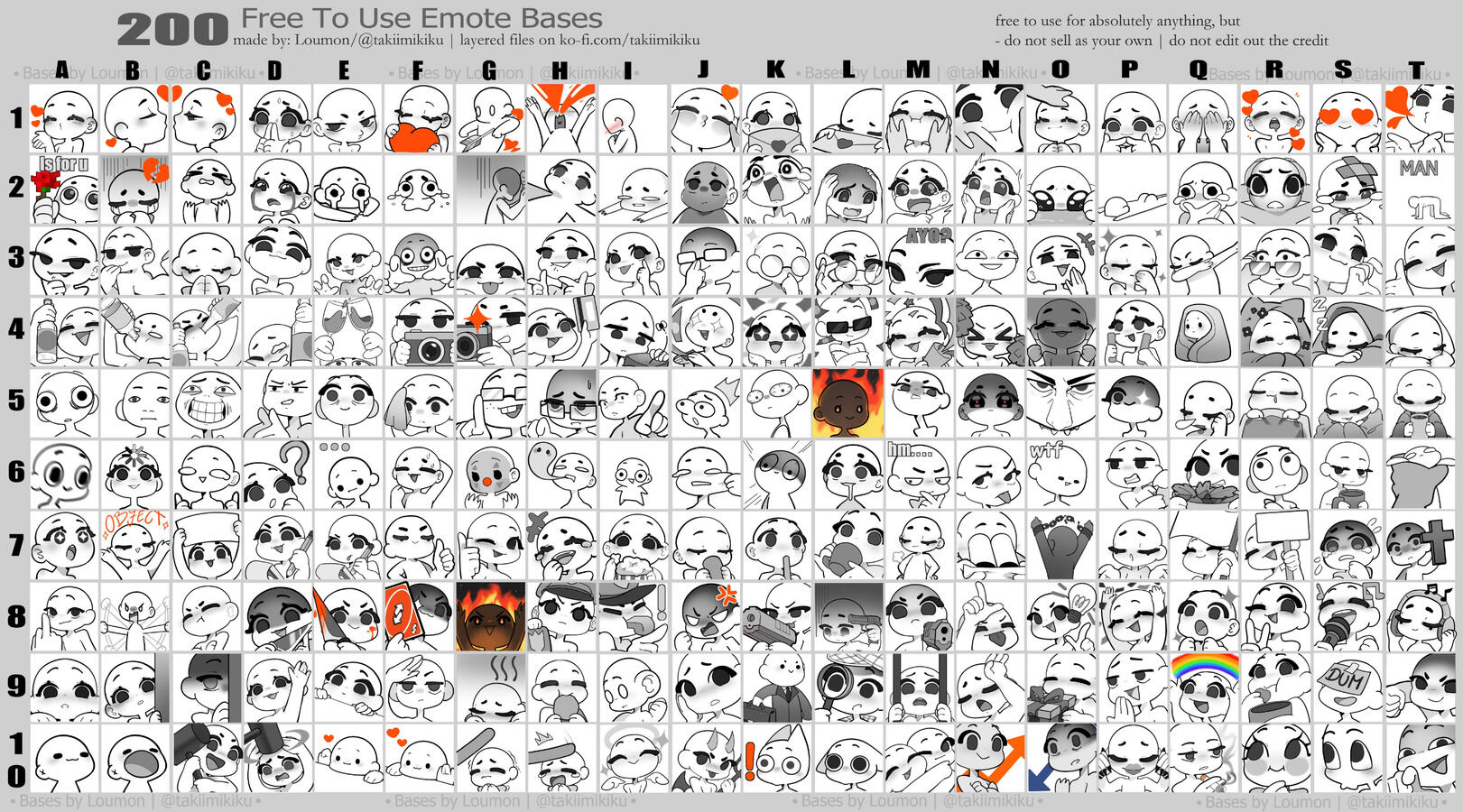 Emote Bases by Takiimikiku